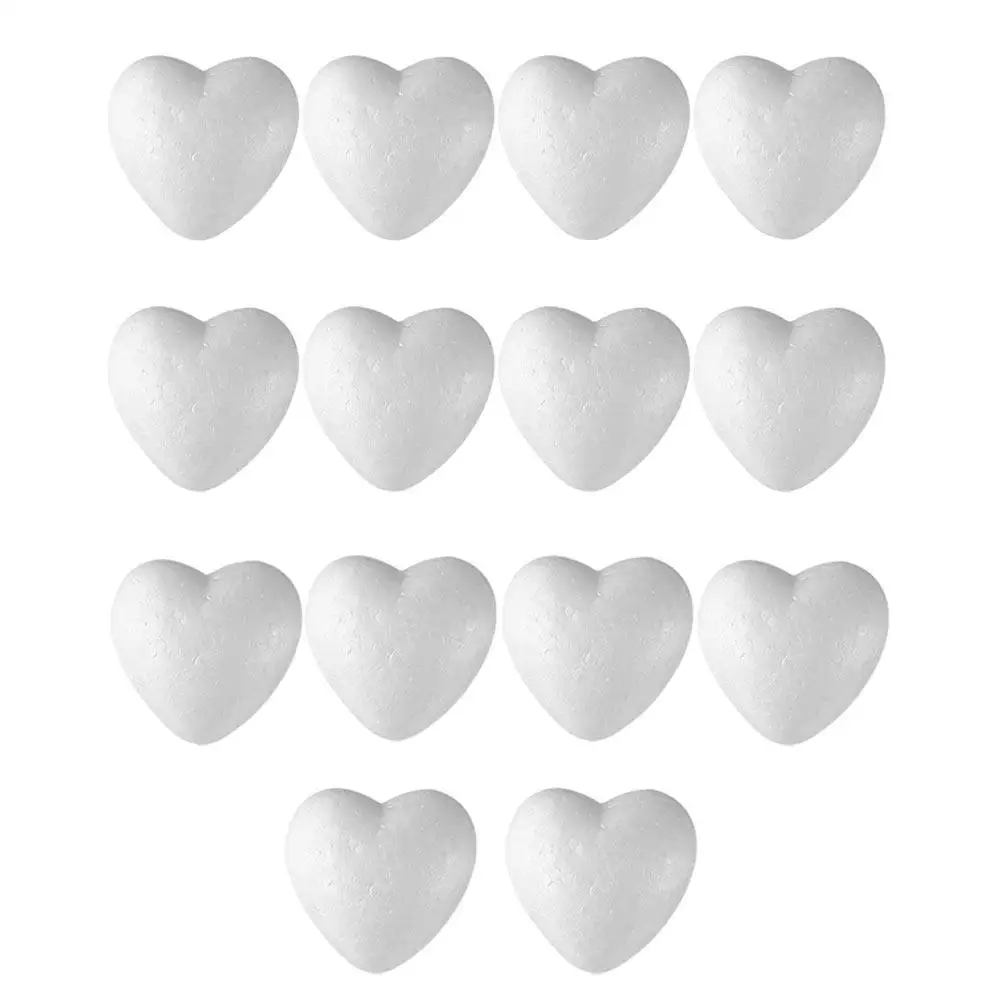 

Набор из 14 белых пенопластовых элементов в форме сердца для поделок и декора на свадьбу, День святого Валентина, для вечеринок