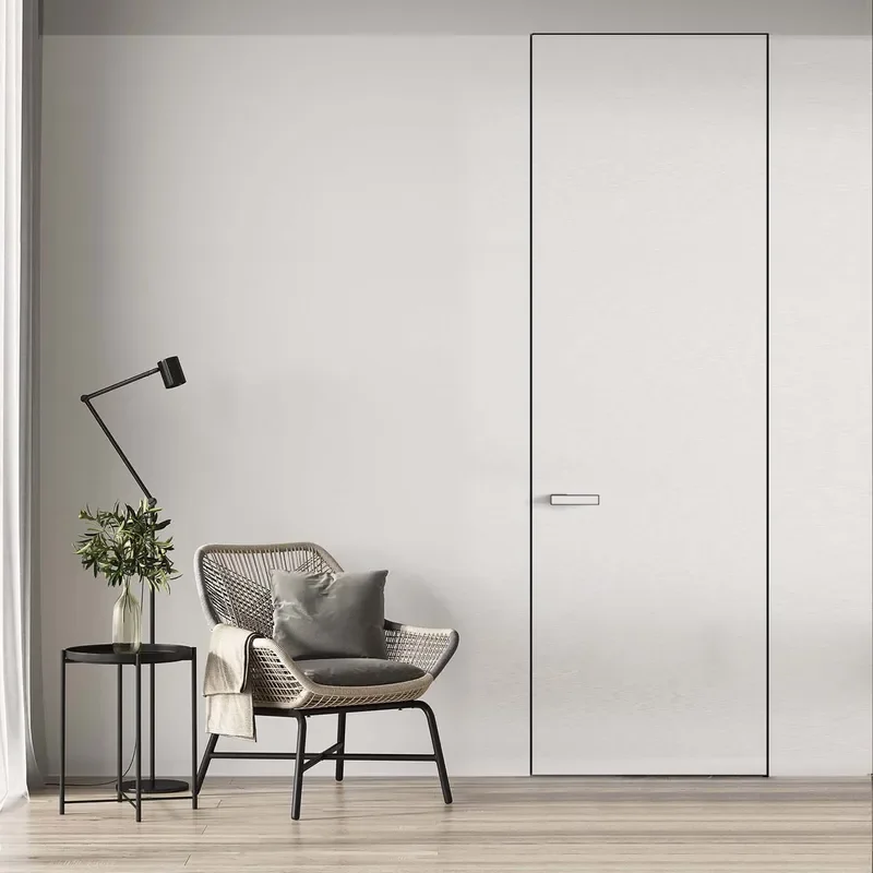 for Frameless Invisible Secret Door Extremely Narrow Frame Indoor Ecological Aluminum Honeycomb Wooden Paint Door Minimalist