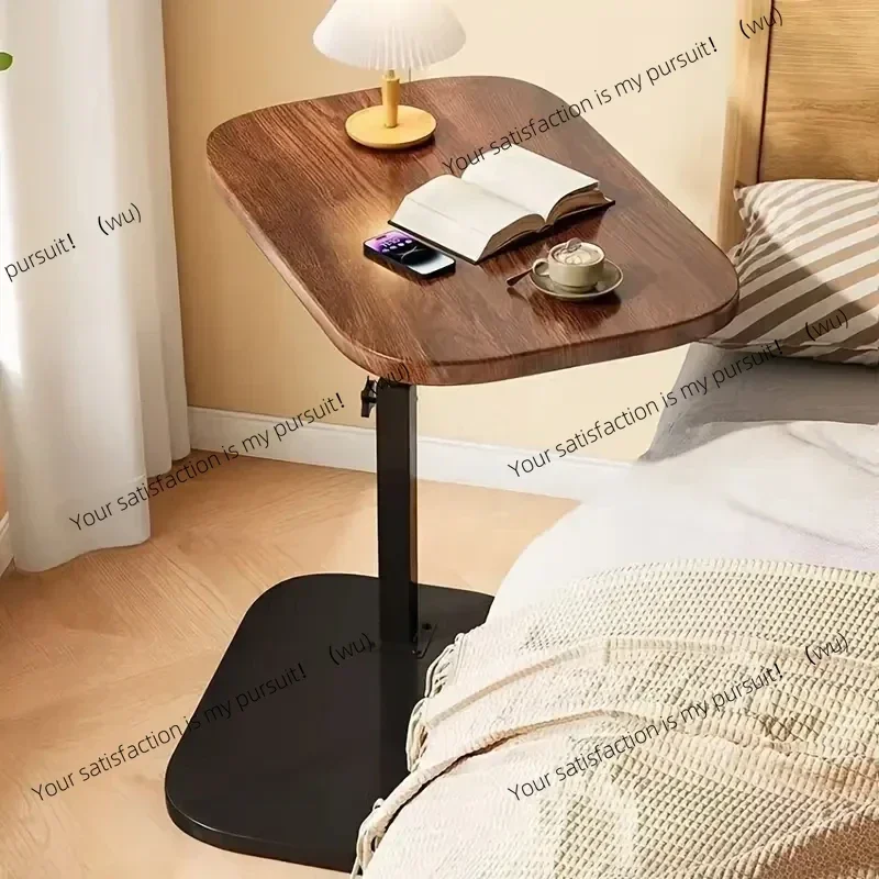

ZOCI Adjustable height sofa side table, C-shaped cork veneer portable coffee table for RV, home, office, living room and bedroom
