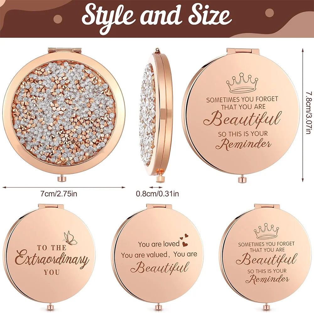 Inspirational Quote Bride Bridesmaid Compact Cosmetic Mirror Round Pocket Makeup Mirror Bridesmaid Gift Bridal Shower Wedding