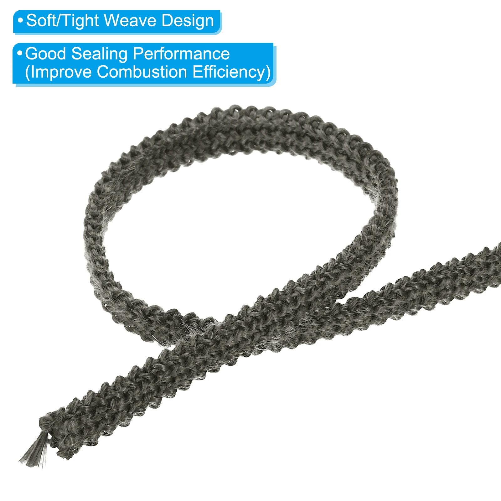 Wood Stove Gasket, 2 Pcs Graphite Fiberglass Flat High-Temperature Resistance Seal Rope for Stoves Fireplace Door