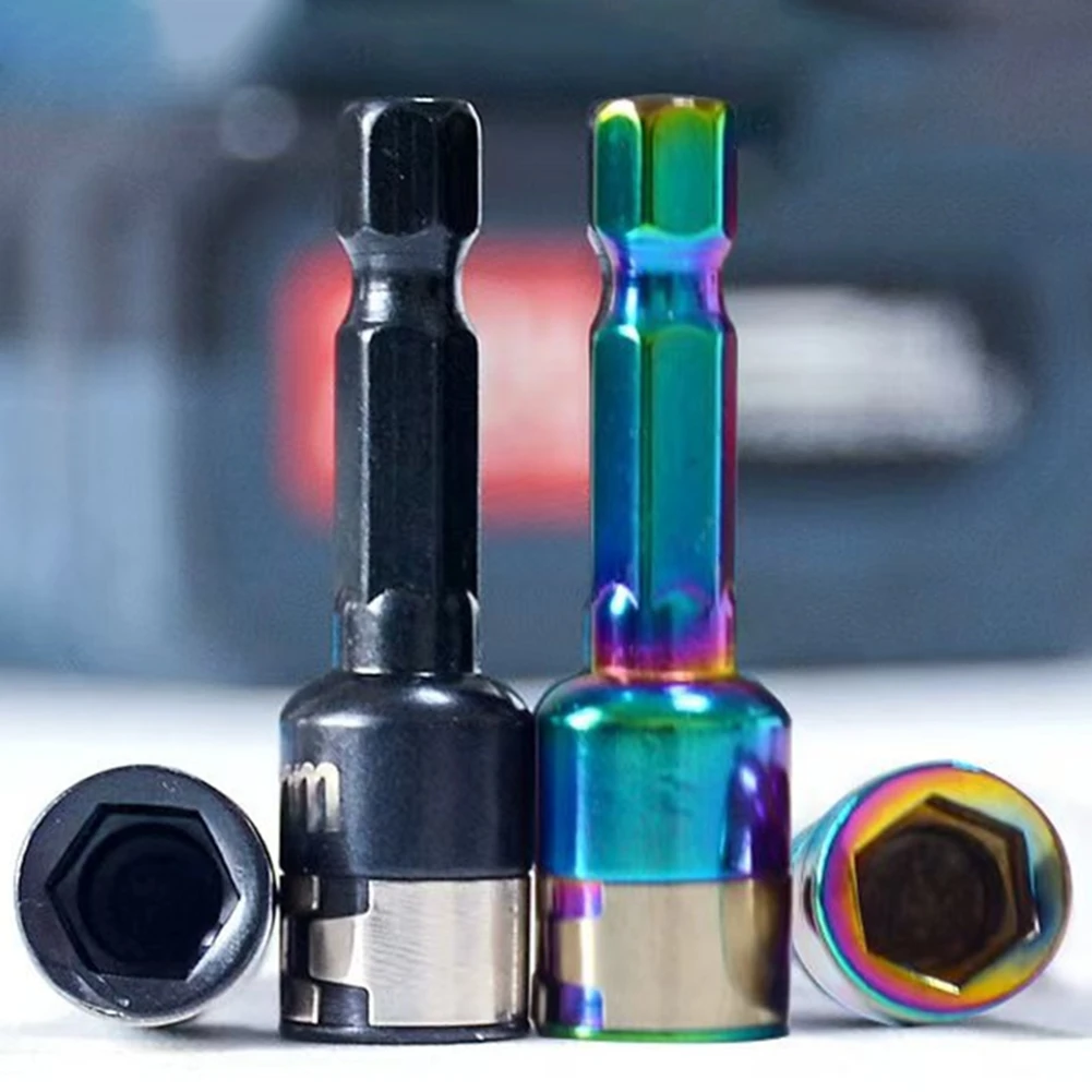 1/2Pcs 8mm Hex Socket Nut Driver Set Socket Adapter No-Magnetic Steel Ball Sleeve Metal Hexagonal Socket Drill Driver Bit Kit
