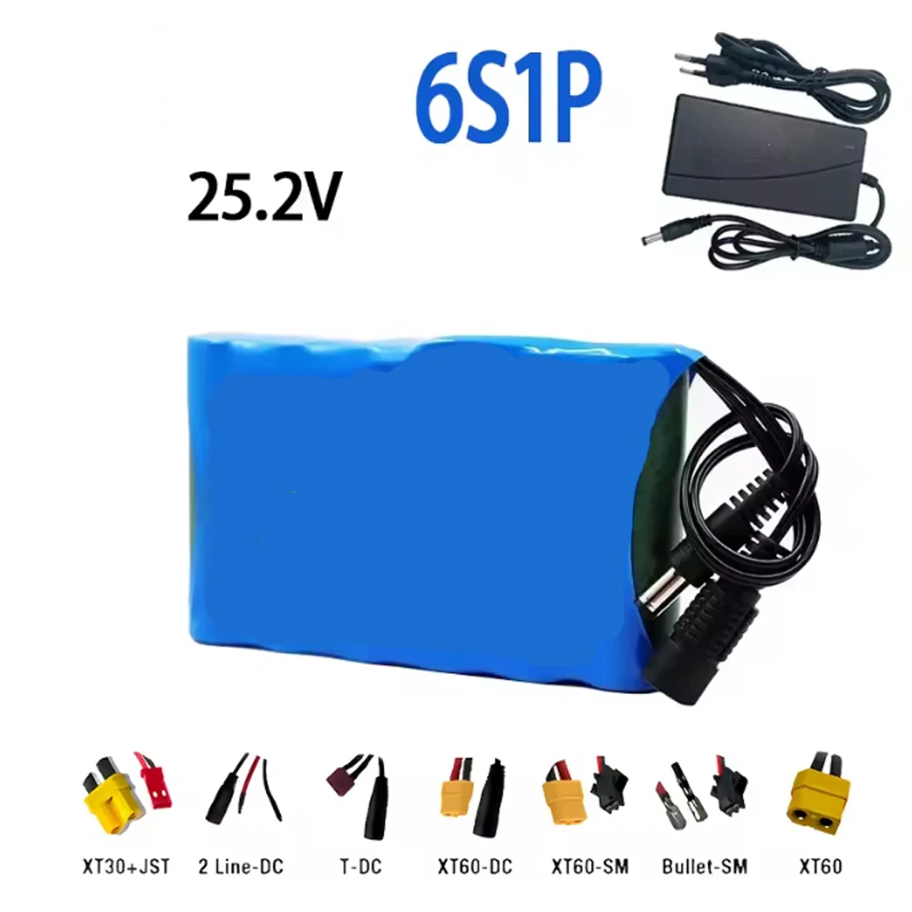 

24V 50Ah 6s1p battery 18650 rechargeable lithium-ion battery pack, suitable for 25.2V lithium battery+BMS