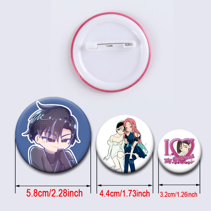 Anime Alien Stage Badge LUKA HYUNA LVAN TILL SUA MIZI Cartoon Brooches Round Display Pins for Backpack Jewelry Accessories Gifts