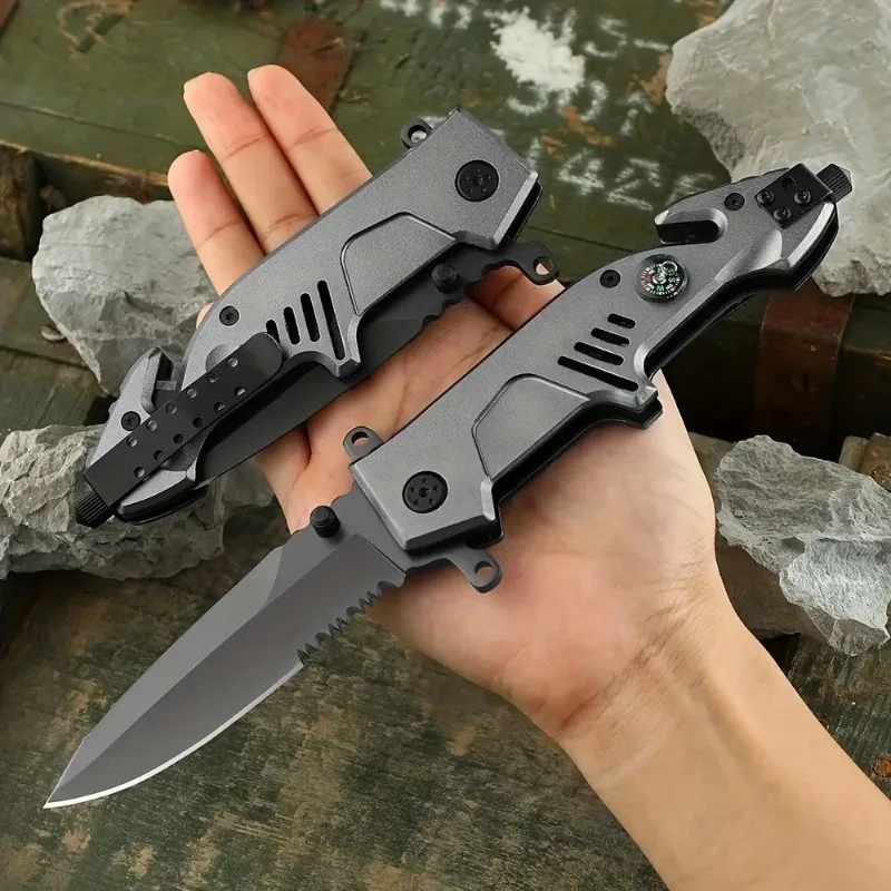 Multifunctional Folding Pocket Knife - Sharp Compact Tool for Camping Fishing Hunting Wilderness Survival Titanium Knife