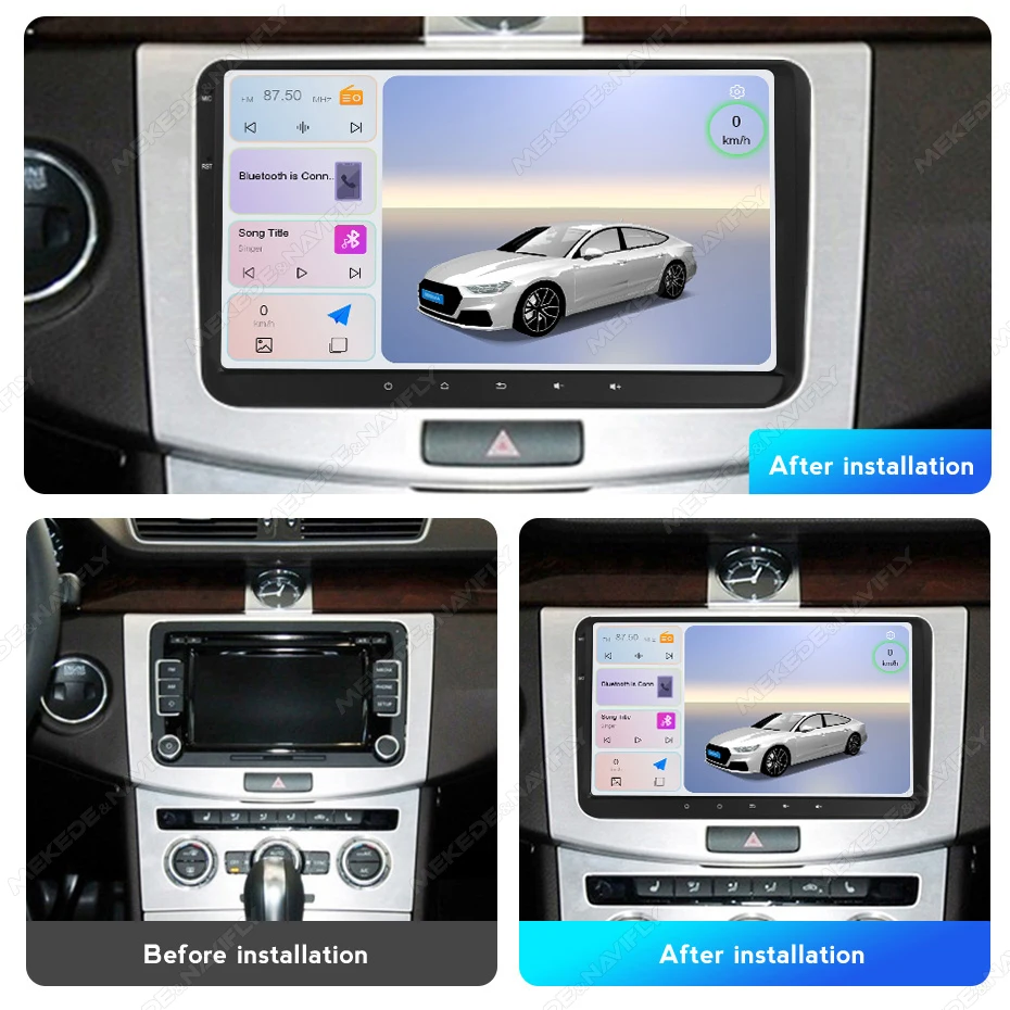 Navifly Android 15 Wireless Carplay Car Radio For VW Golf 5 6 Polo Passat B6 B7 CC Skoda Jetta Multimedia Videio Player GPS FM