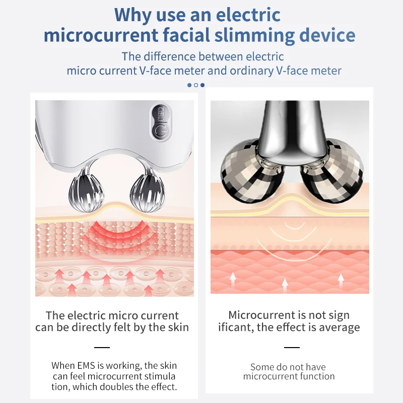 บอร์ด Guasha แขวนหน้างาม 2 360 °   ลูกกลิ้งหมุน Chin Lift นวดจําลอง Ems Roller Massager สําหรับการดูแลส่วนบุคคล