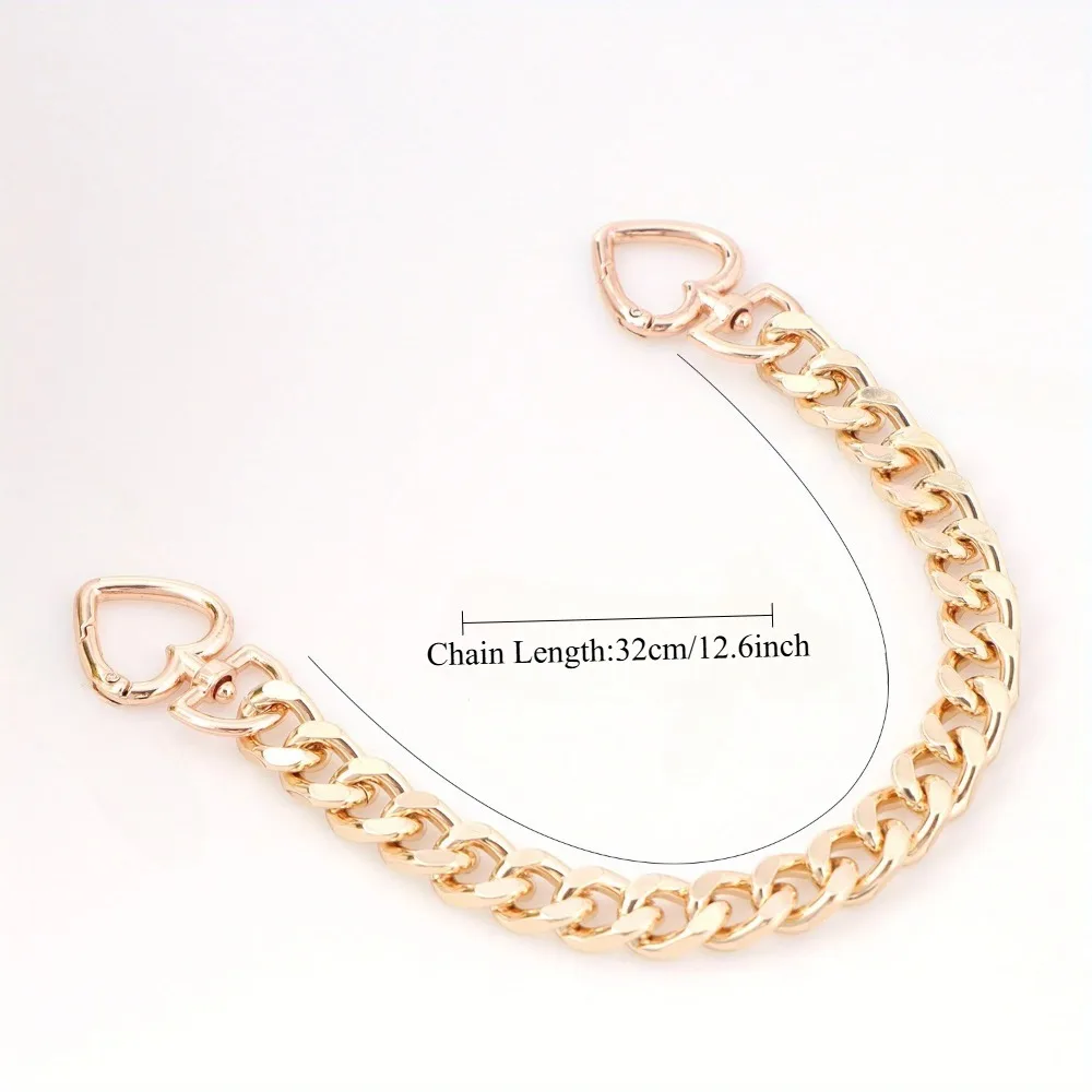 1pc Metal Purse Chain Strap Extender Heart Shape Purse Chain for Accessory Charms, Lengthen Crossbody Shoulder Handbags Strap image 2