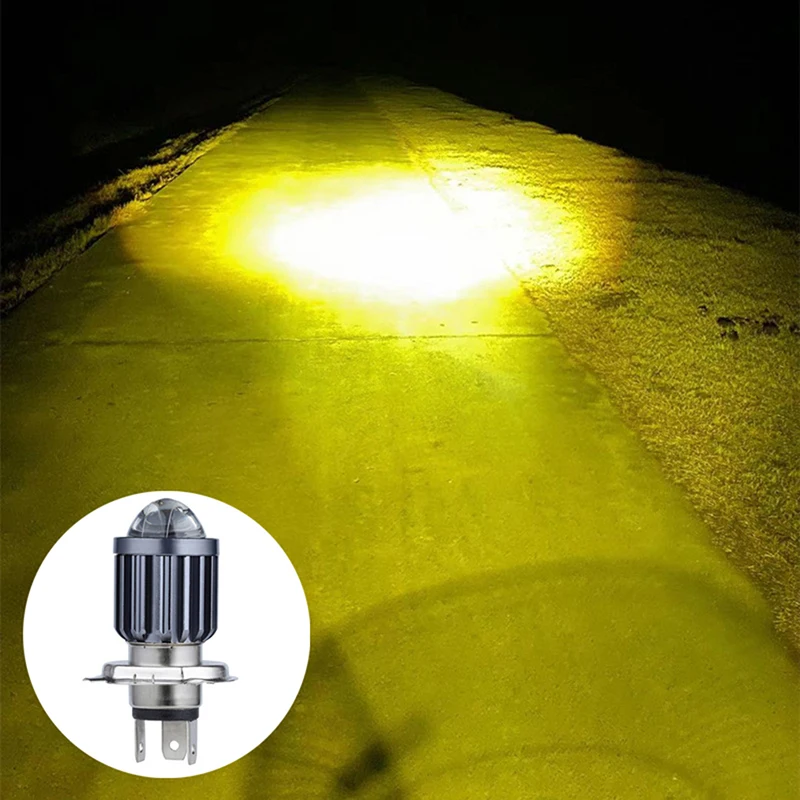 Motorcycle Headlight H4 BA20D LED MOTO Fisheye Lens P15D-25-1 White Yellow Bulb 9-85V 15W Fog Lamp For Motorbike Electric Light image 4