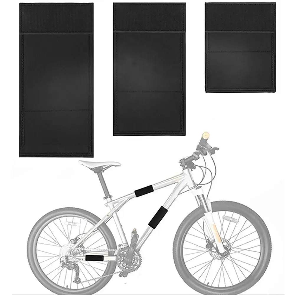 3PCS/Set Black Bike Frame Protective Cover Scratch Resistant Polyester Cycle Protective Pad Stable Easy To Clean