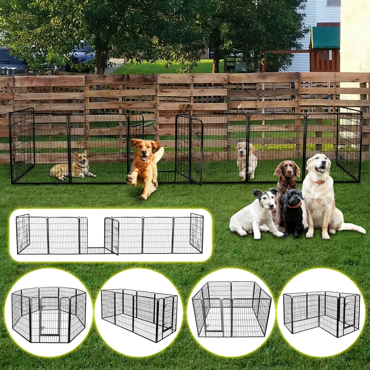 ZENY 8-Panel Dog Playpen, 40 Inch Height Indoor/Outdoor Pet Fence for Small/Medium Dogs, Rabbits, and Small Animals