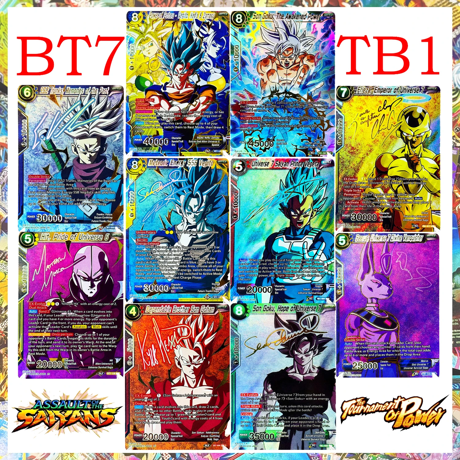 

Коллекционный набор Dragon Ball Super Masters: Турнир Сил BT7/Нападение Сайянов TB1 — Редкие аниме-карты из фольги