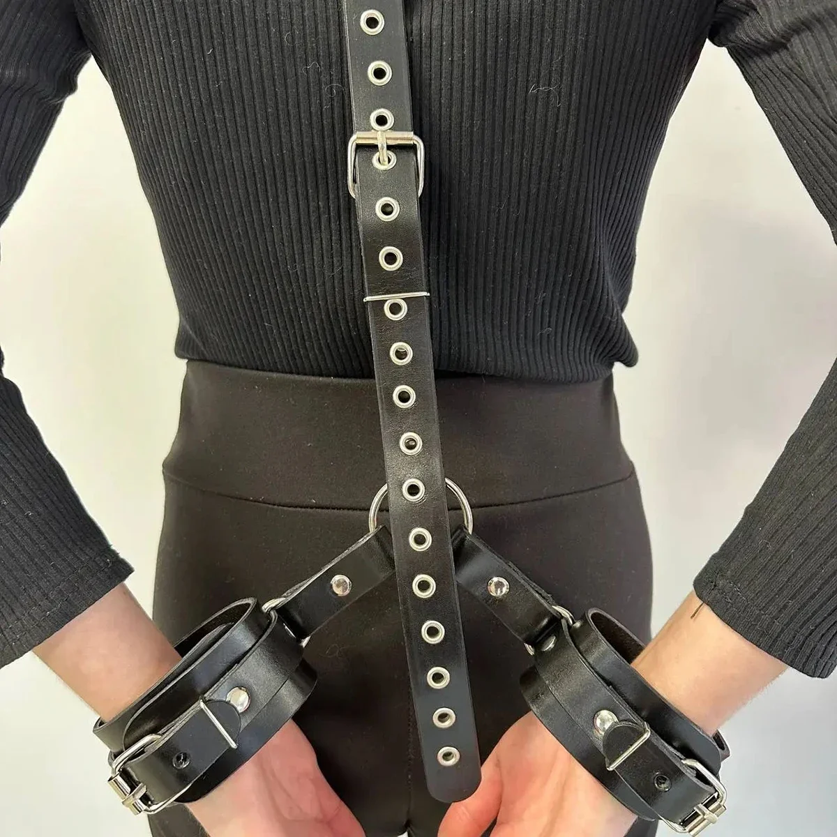 Behind Back SM Collar Body Restraints Handcuff Bondage Harness Belt Master BDSM Erotic Gadgets Sex Toys For Exotic Accessorie