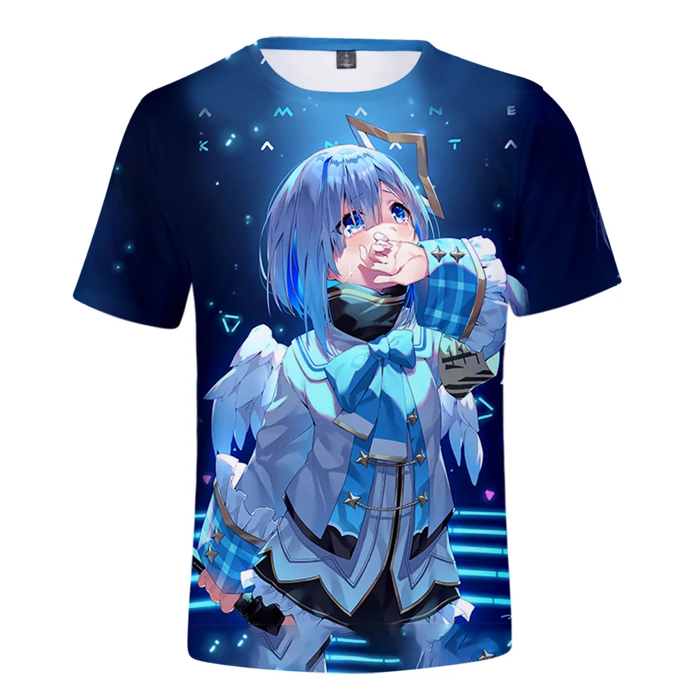 Hololive Vtuber Amane Kanata 3d Geprint Lente Zomer Preppy Mannen/Vrouwen Straatkleding T-Shirt Streetwear Kawaii Stijl