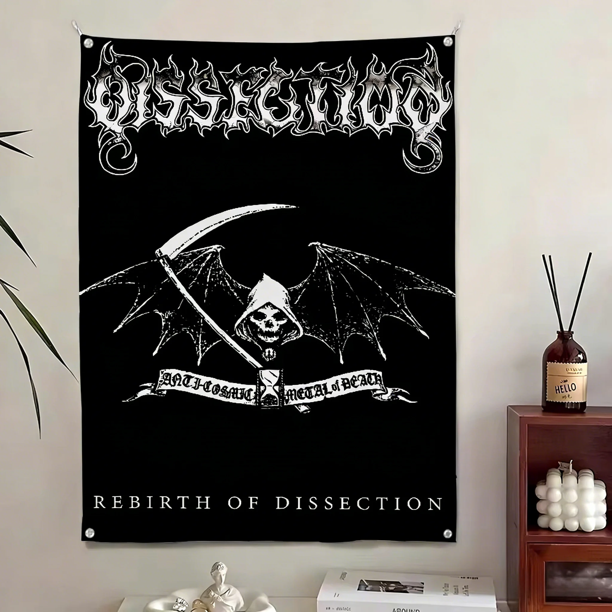 Nordic  Metal Wall Tapestry Blackened Gothic Art Decor Bedroom Enhance spatial aesthetics Simple Installation without flagpole
