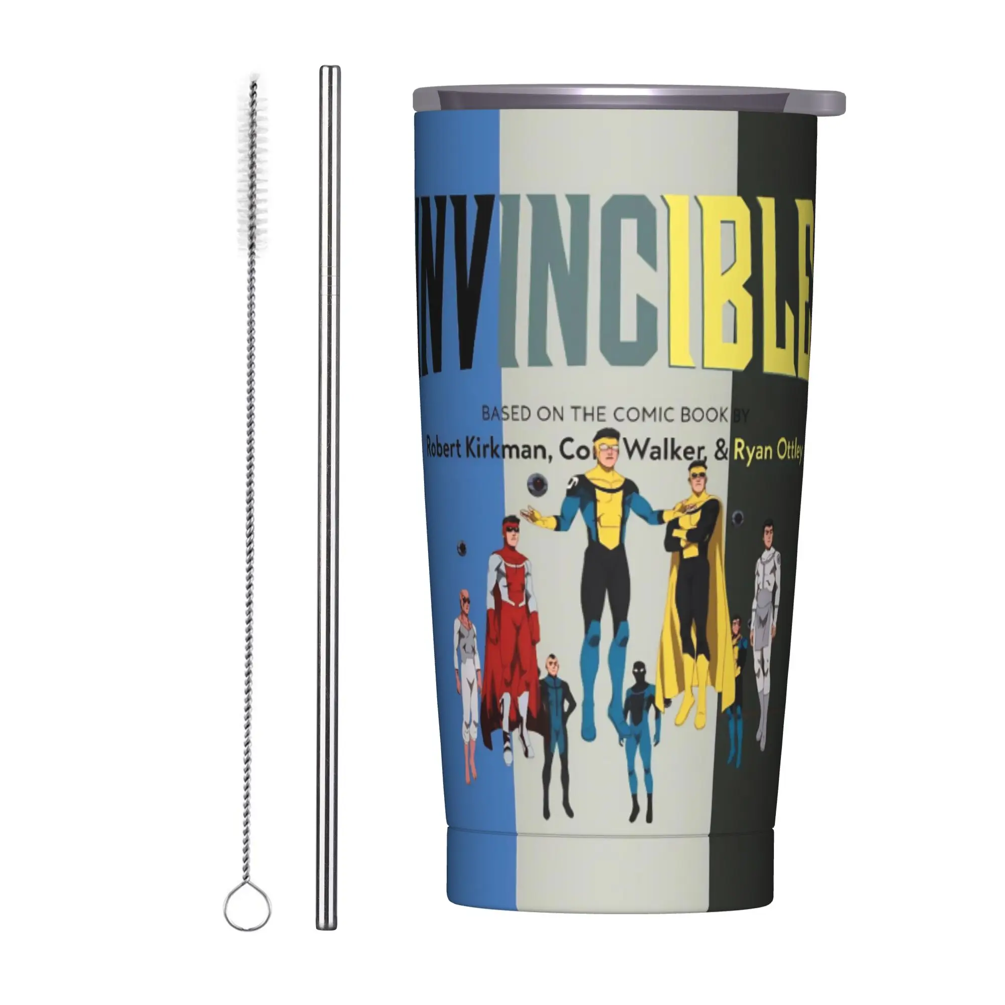 Invincibles Comic Tumbler Vacuum Insulated  Coffee Cups with Lid Straw Outdoor Mugs Hot Cold Drink 20oz
