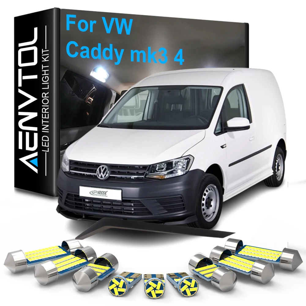 Auto-Zubehör LED-Innenbeleuchtung Canbus für VW Caddy MK3 4 2004-2014 2015 2016 2017 2018 Kuppel-, Lese-, Kofferraum- und Kennzeichenleuchte