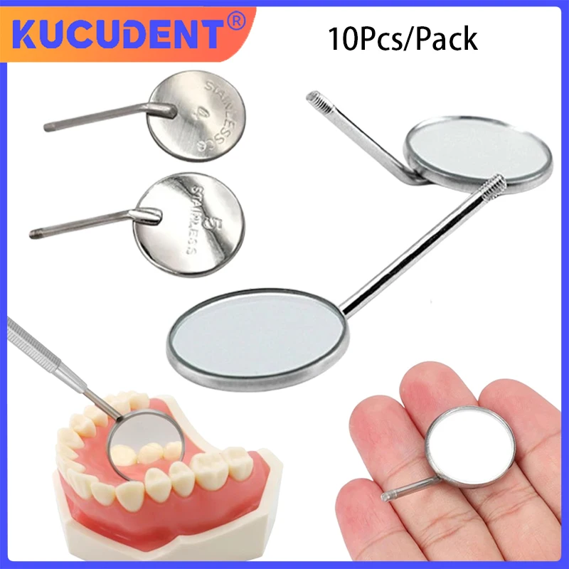 

10 Pcs Professional Dental Intraoral Mirrors Stainless Steel Dental Mouth Mirrors 20/22mm #4 #5 Sizes for Dentist Tools