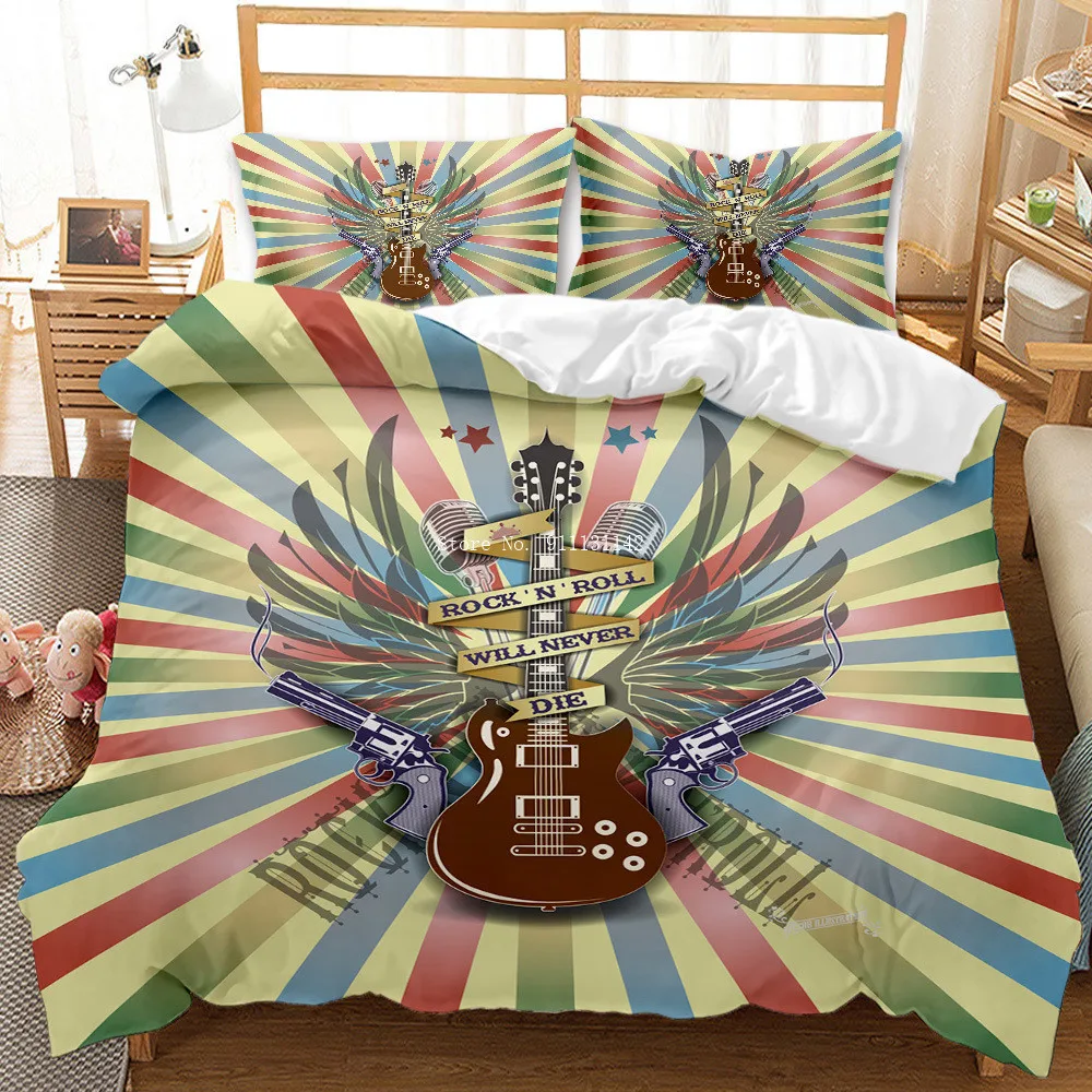 3D Skull Rose Printed Bedding Set Home Featured Duvet Cover Pillowcase Fashion Adult Bedroom Decoration Home Textile Full Size