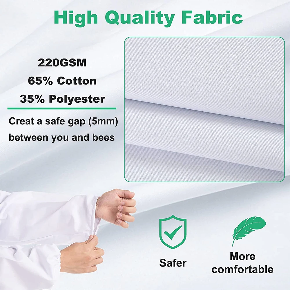 Professional Bee Suit for Men Women Beekeeping  Beekeeper  with Glove Ventilated Hood Multi-Size Outfit for Backyard