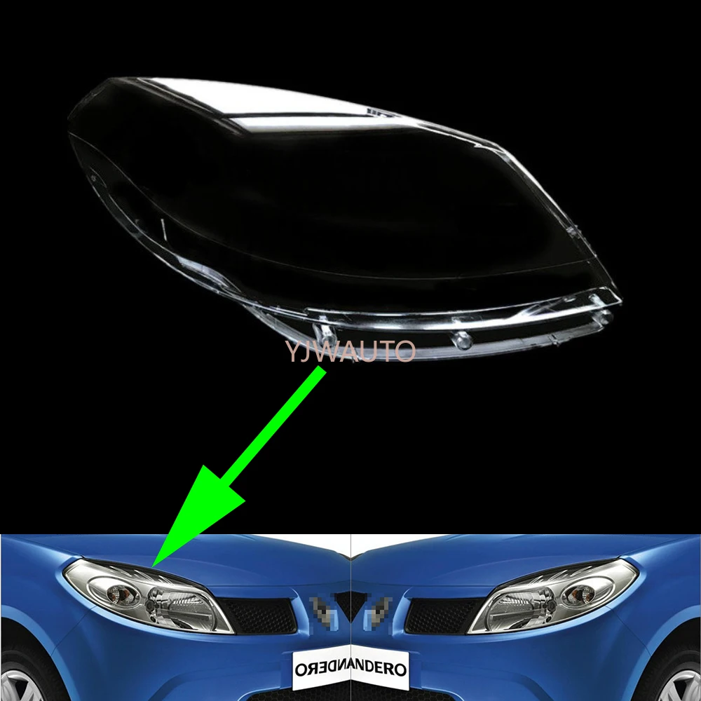 

Для Renault Sandero 2009-2011: Сменное стекло фары, крышка фары, передний плафон, корпус фары