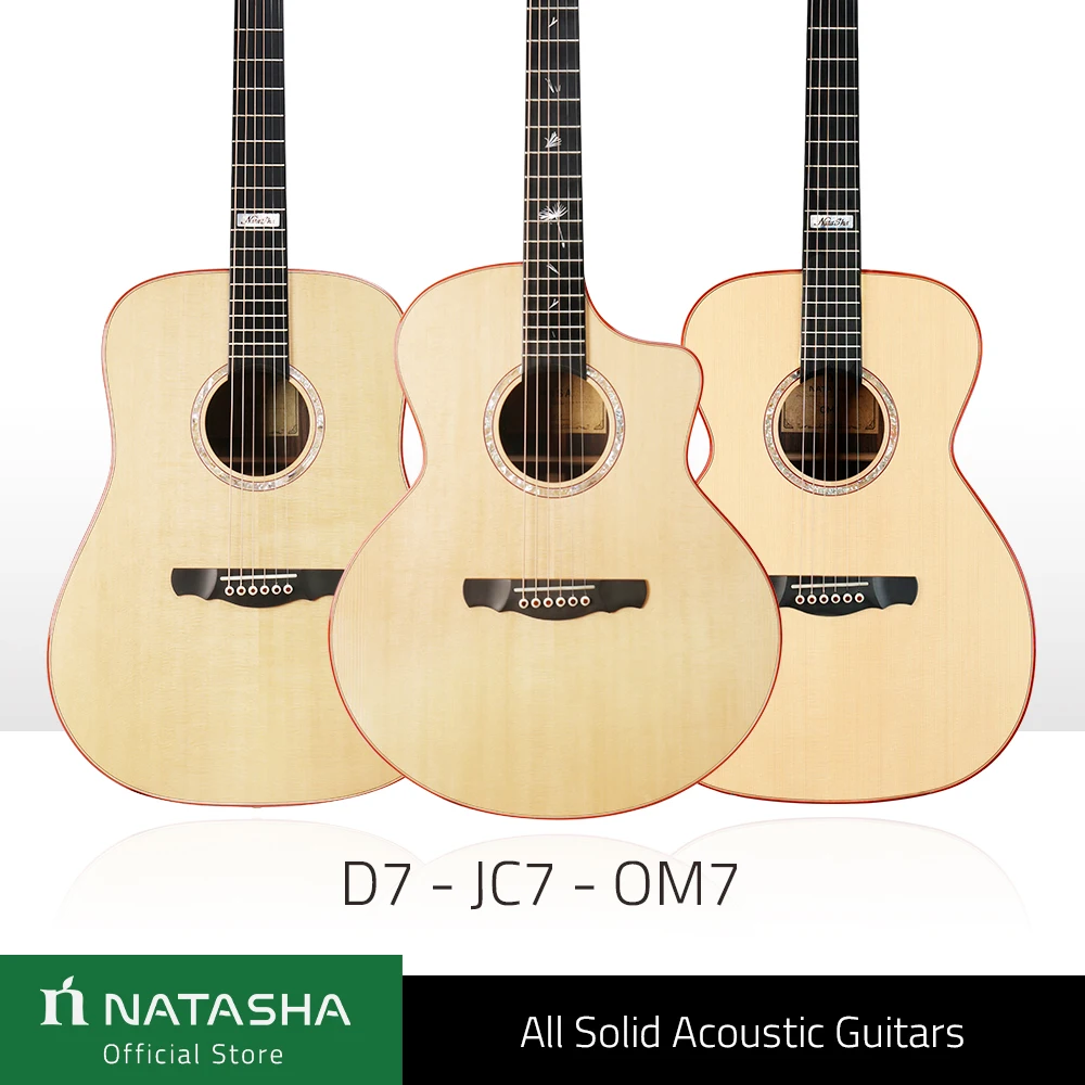 

Natasha JC7 OM7 D7 Rosewood back All Solid Acoustic Guitars