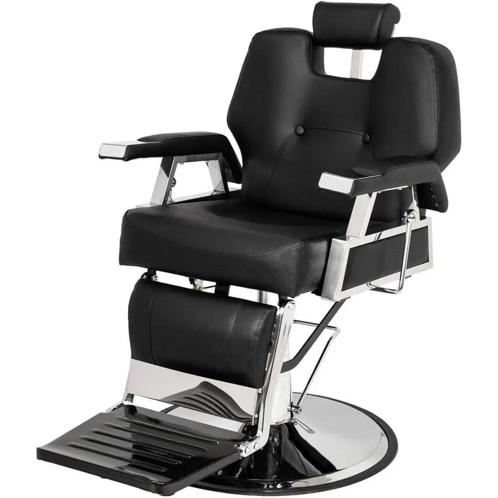 

Sturdy Reclining Barber Chair for Salons, Hair Stylist's All-Purpose Hairdressing Seat, Barbershop Tattoo & Shampoo Equipment