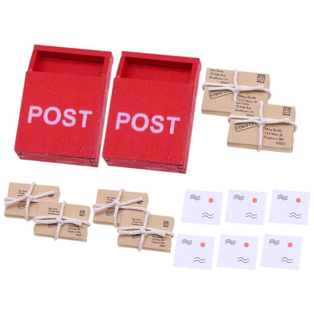 

2 Sets Mini Mailbox Model House Mailbox Parcels Letter Decorations House Accessories house decoration