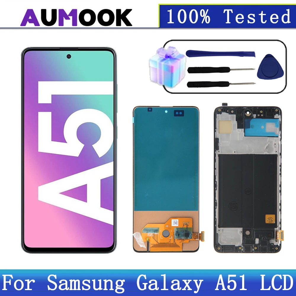 Super AMOLED Display For Samsung Galaxy A51 Touch Screen For SM-A515F SM-A515F/DS SM-A515U LCD Display Replacement Parts