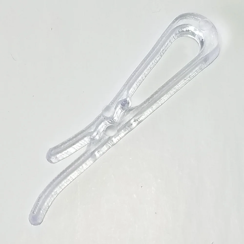Clear plastic garment clips 100pcs/lot for shirt collar or T-shirt clip pins accessories bags