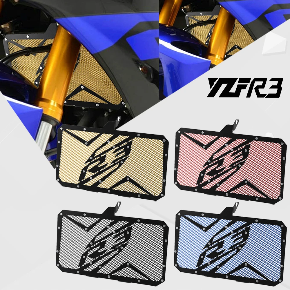 

2025 YZF R3 Motorcycle Radiator Guard Grille Protector Cover For Yamaha YZFR3 YZF-R3 2015 2016 2017 2018 2019 2020 2021-2024