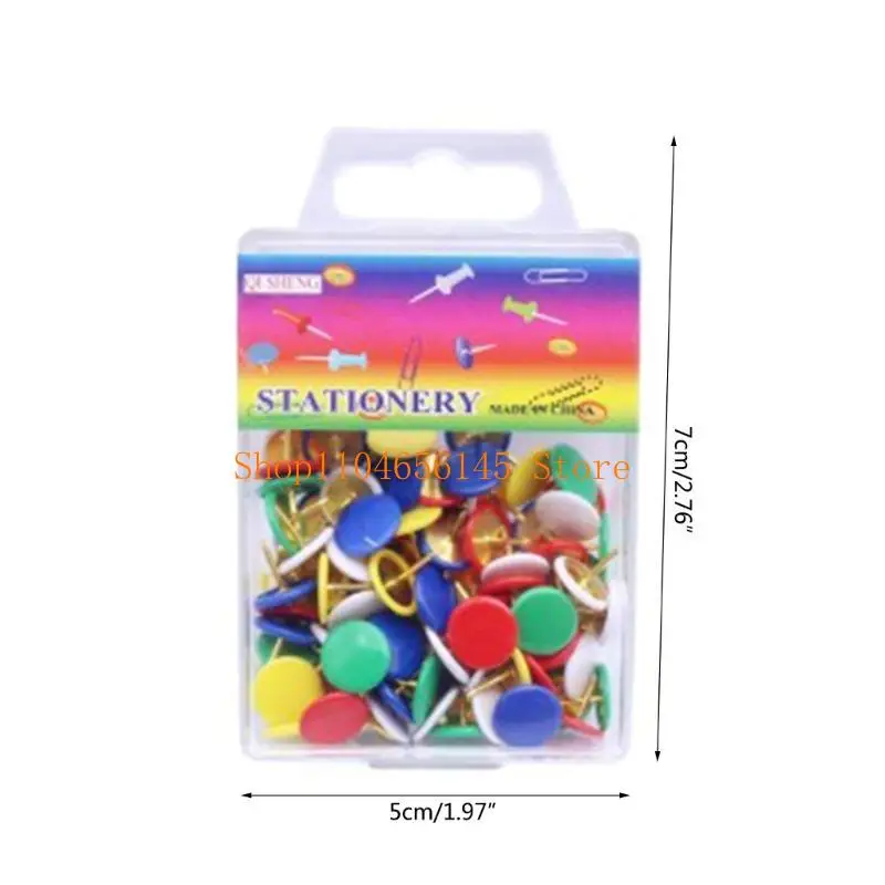 5ASD 100 ชิ้นสีหมุดโลหะสร้างสรรค์ดันหมุดตกแต่งแบบ thumbtacks สำหรับแผนที่ผนังภาพถ่ายกระดานข่าวหรือบอร์ดไม้ก๊อก