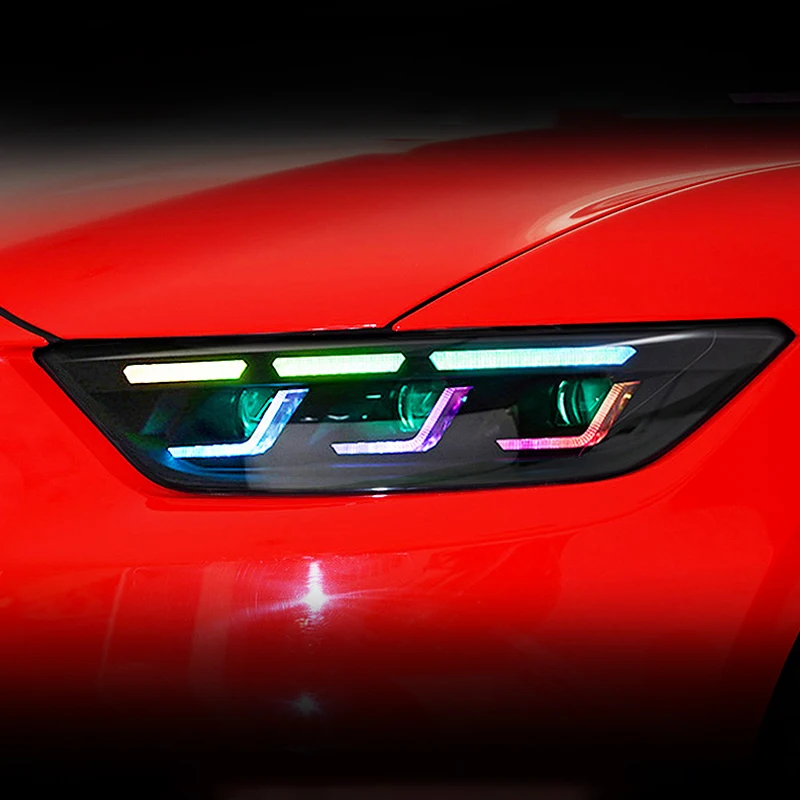 Fari Ford Mustang RGB 2015 2016 2017 Ford S550 Lampada anteriore Aggiornamento Nuovo LED DRL Accessori automobilistici