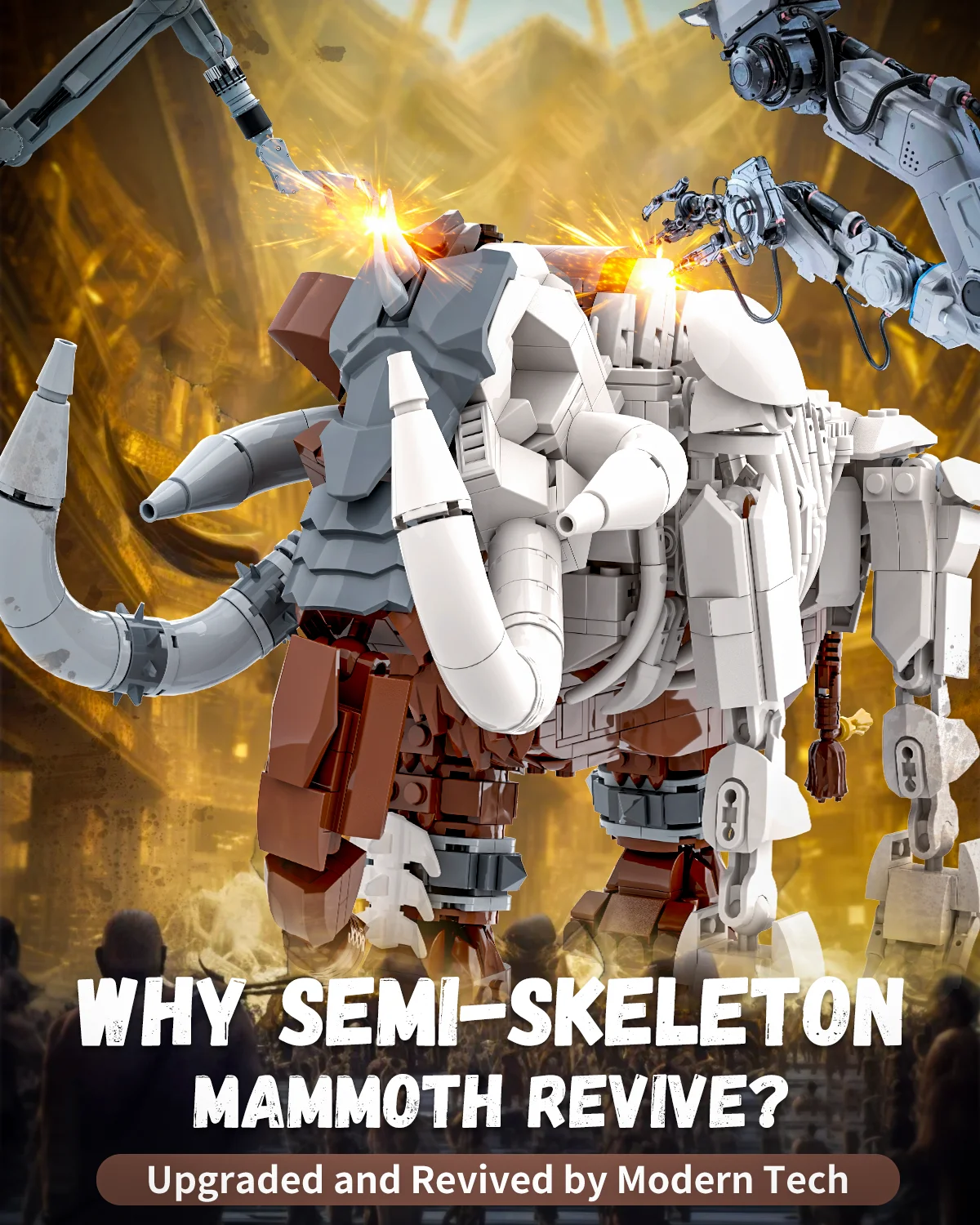 1310 قطعة الجوراسي Semiskelton الماموث اللبنات الكلاسيكية نماذج للحيوانات القديمة الطوب سطح المكتب الحلي الأولاد هدايا عيد الميلاد #4