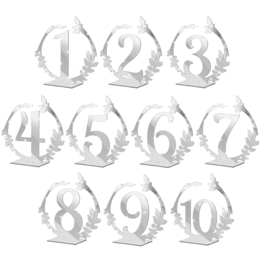 

10Pcs Wedding Table Number Signs Premium Acrylic Table Number Stands for Reception Banquet Cafe Restaurant Party Event Decor