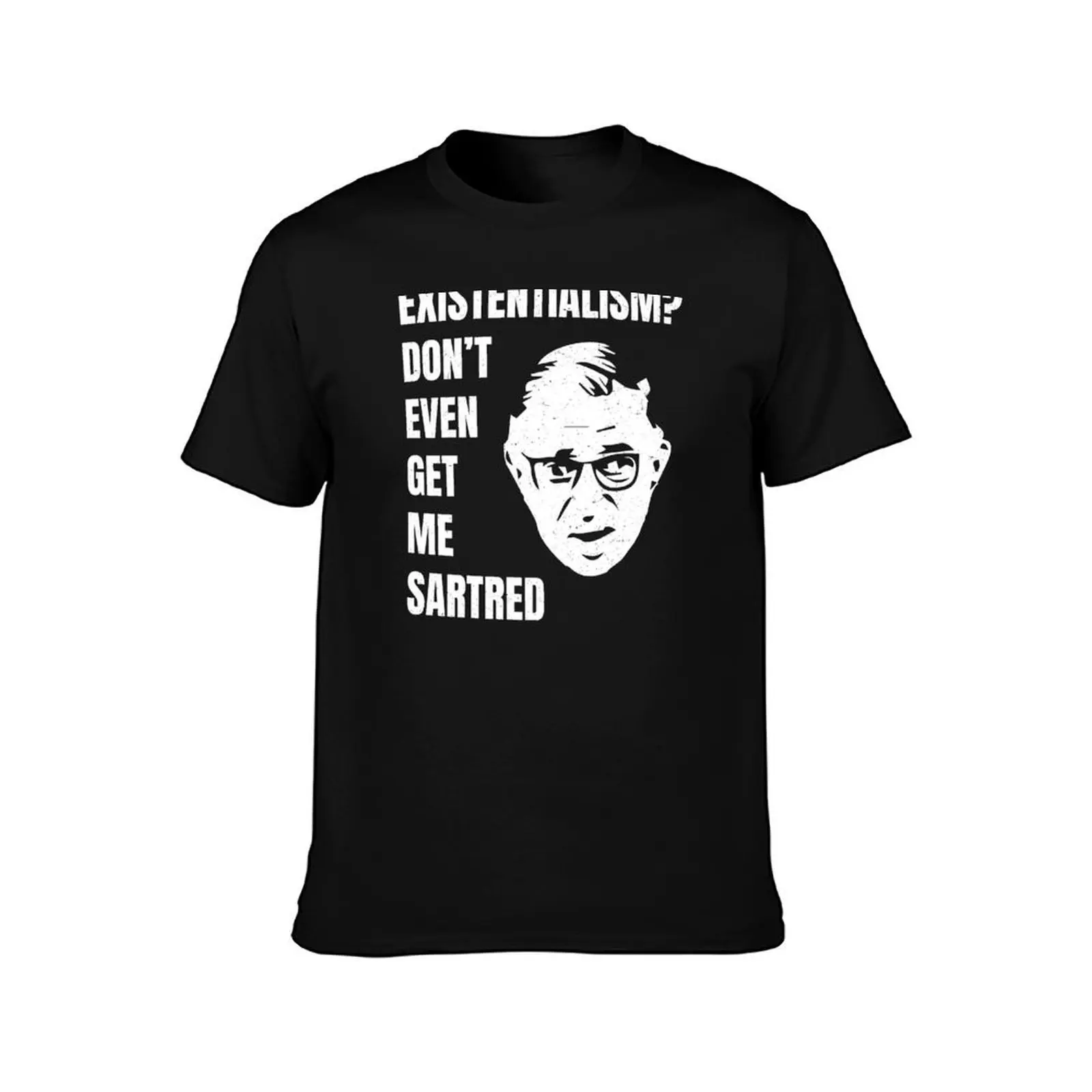 Jean-Paul Sartre - Existentialism T-Shirt, Summer Casual Cotton Tee, Oversized Streetwear Tops, Vintage Graphic Print