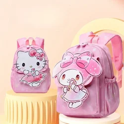 Sanrio-mochila Kawaii de Hello Kitty para niños, de gran capacidad Bolsa Escolar, ligera, con dibujos animados, para jardín de infantes