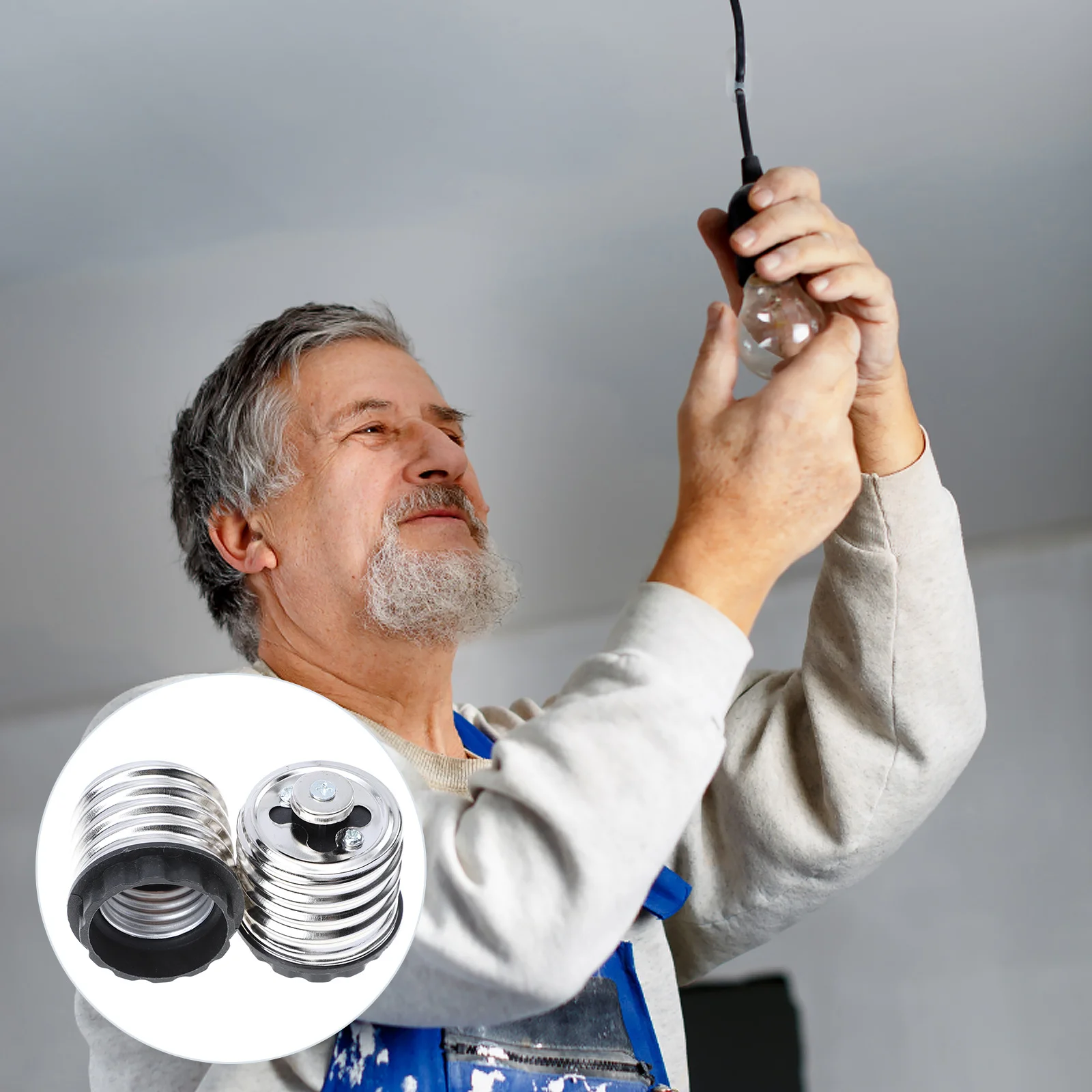 

8Pcs Lamp Bulb Converter E40 to E27 Base Screw LED Light Socket Adapter for Garage Workshop Basement Carport Applications