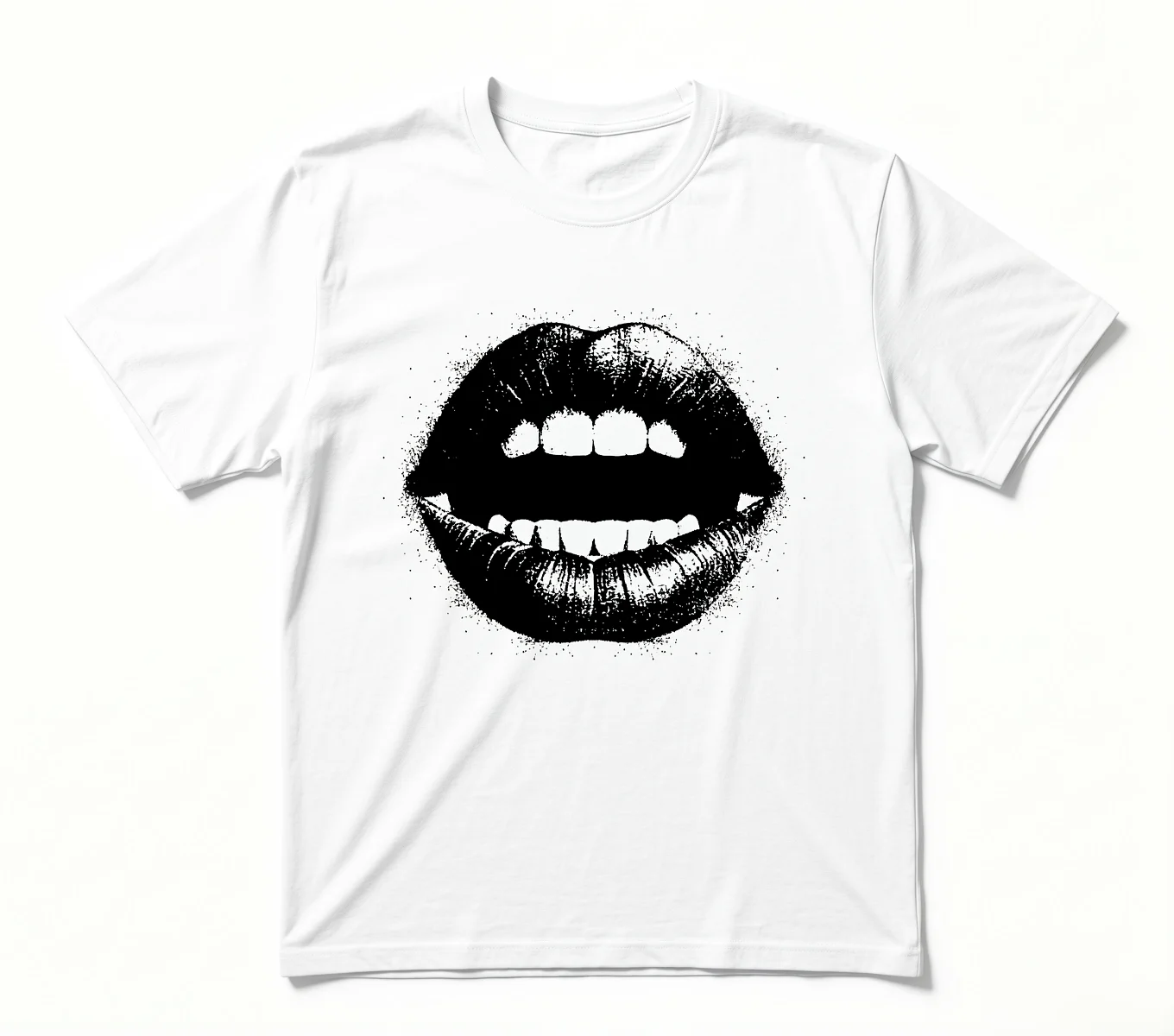 Unisex Grunge Open Mouth Lips Graphic T Shirt Men Women Vintage Punk Streetwear Short Sleeve Crewneck Oversized Tee Y2K Aesthetic Casual Tops