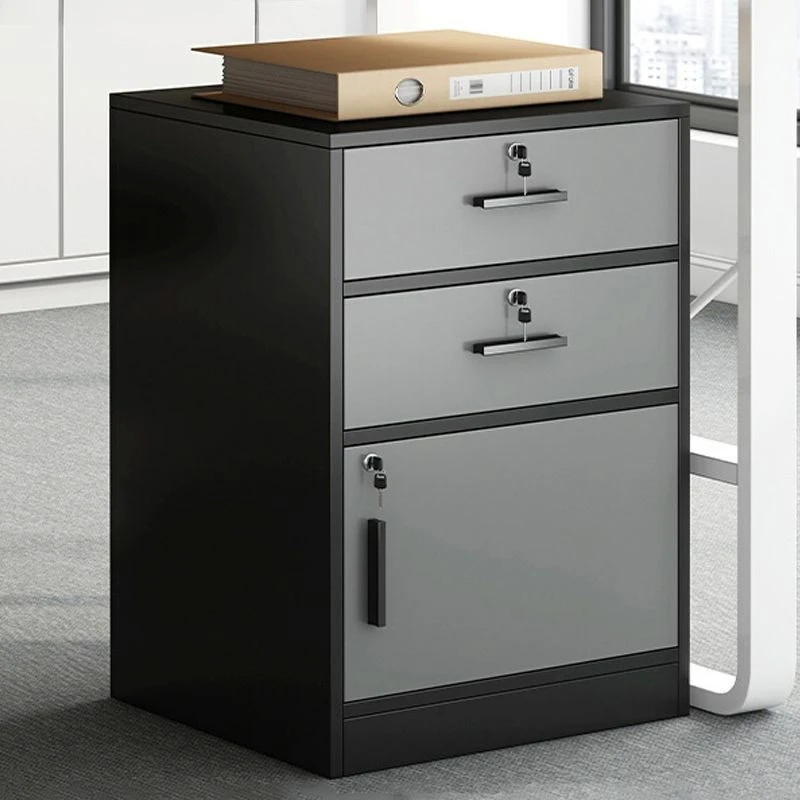 

Мобильный многоуровневый деревянный шкафчик для документов под столом с замком для офиса и учебы