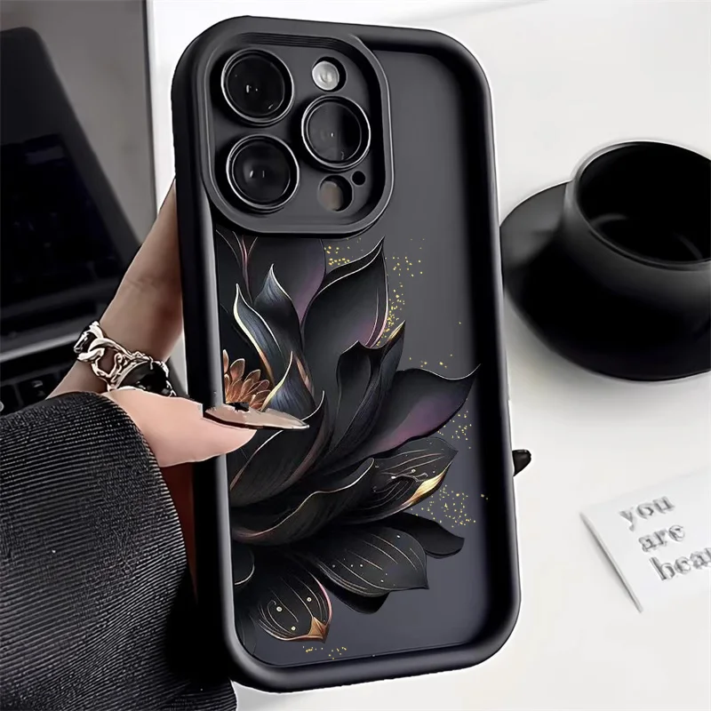 Funda de teléfono de silicona líquida para iPhone 16 Pro Max Funda iPhone 11 13 14 15 12 XS X XR 7 8 Plus SE 16promax 15promax fundas de flores