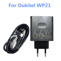 For Oukitel WP21 Cell Phone 66W Fast Charger EU Power Adapter+Type-C USB Cable Data Line