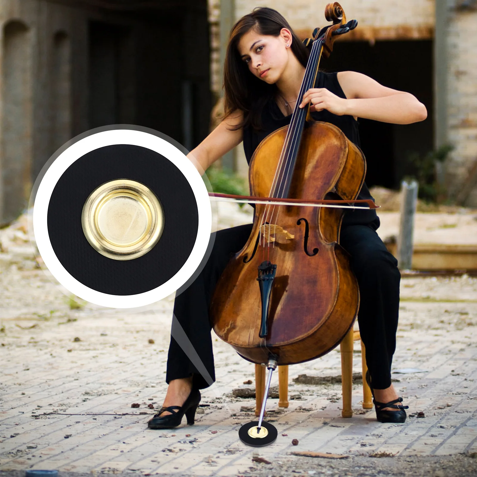 

Cello Non slip Mat Slide proof Pad End Pin Holder Floor Protector Nylon Durable Lightweight Portable Home Stage Cellist Bass