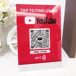 NFC Induction Acrylic Youtube QR Code Sign Customized Social Media Board