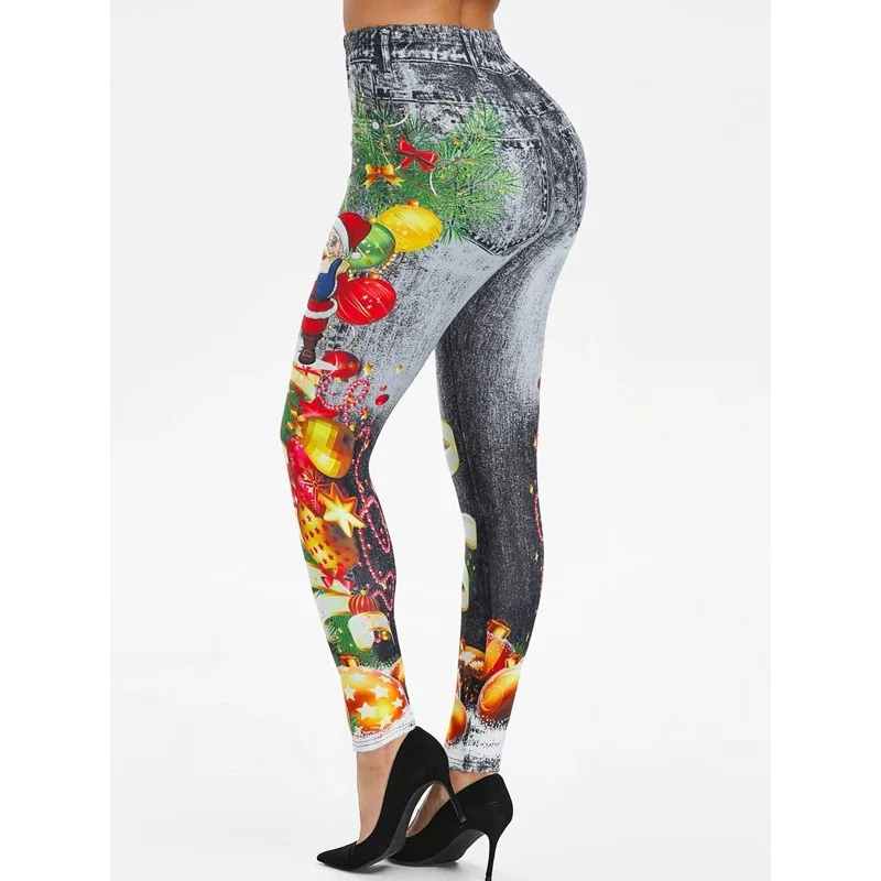 Krisnanas Christmas Printing Women's Yoga Pant 2025 Sporty Gym Fitness Skinny High Waist Workout Hip Lifting Pencil Pants 71963
