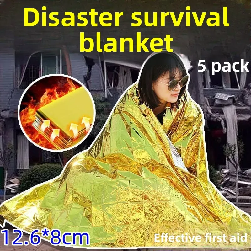 

3Individual outdoor emergency survival blanket, cold-resistant, warm, anti-hypothermia, rainproof