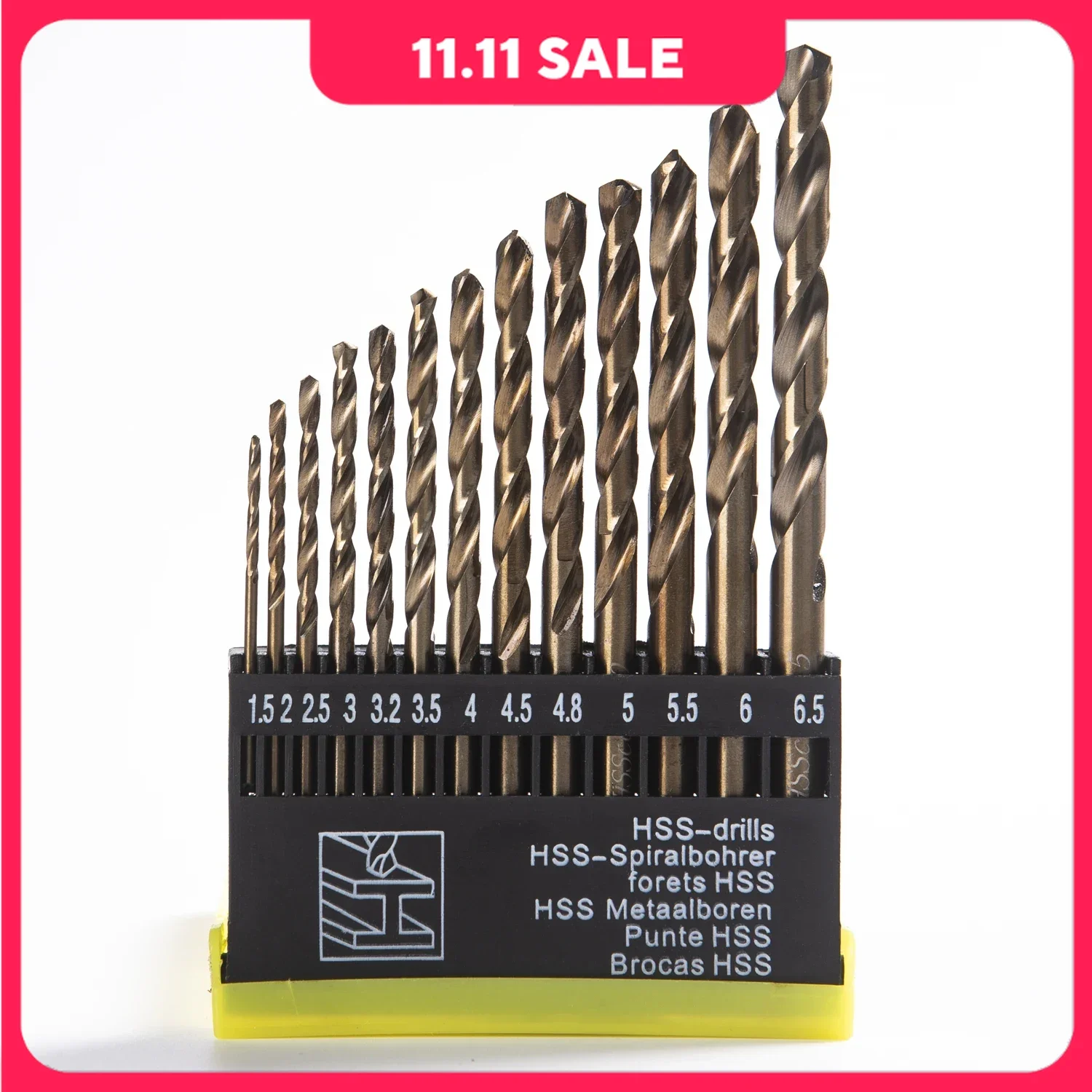 Cobalt Drill Bits for Metal and Steel - 13 Piece Set 1/16