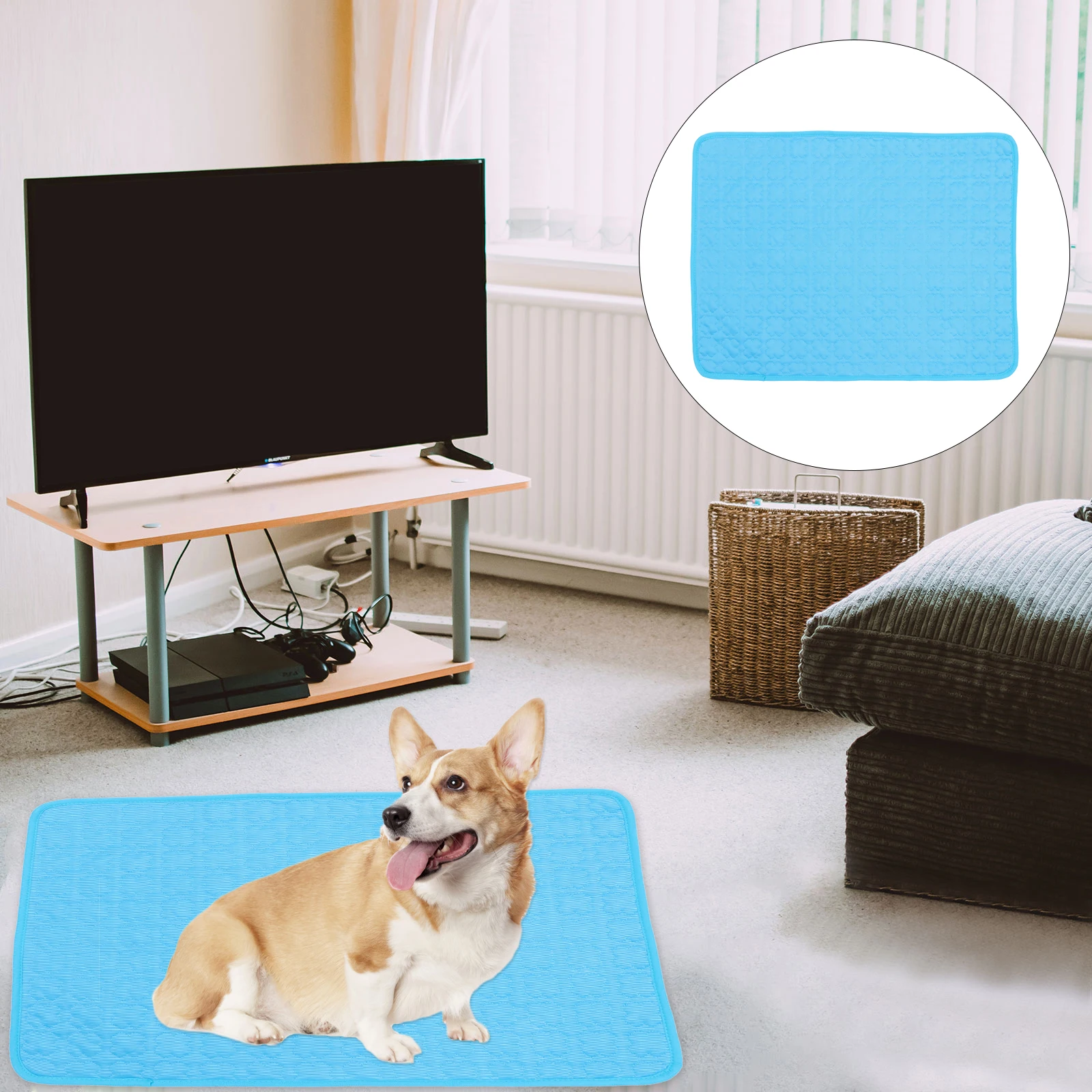 

Ice Silk Pad Cooling Mat Blue Dog Mattress Washable Self Cooling Foldable Pet Bed Sofa Floor Car Seat Pet Supplies