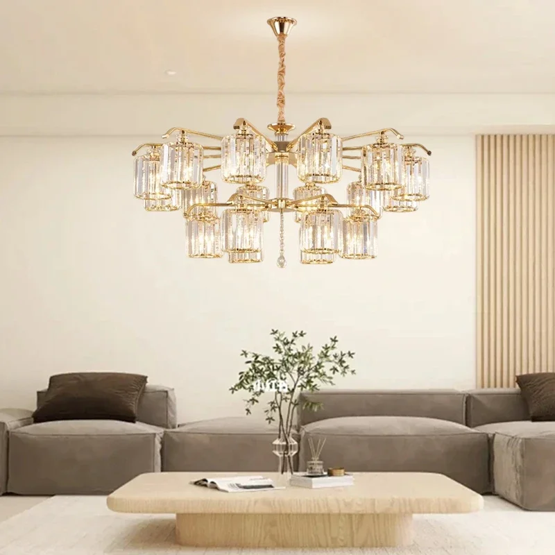 

Modern luxury Atmosphere Crystal Lustre Chandelier Living Dining Bedroom Villa Room Decor Pendant Light Indoor Lighting Fixtures