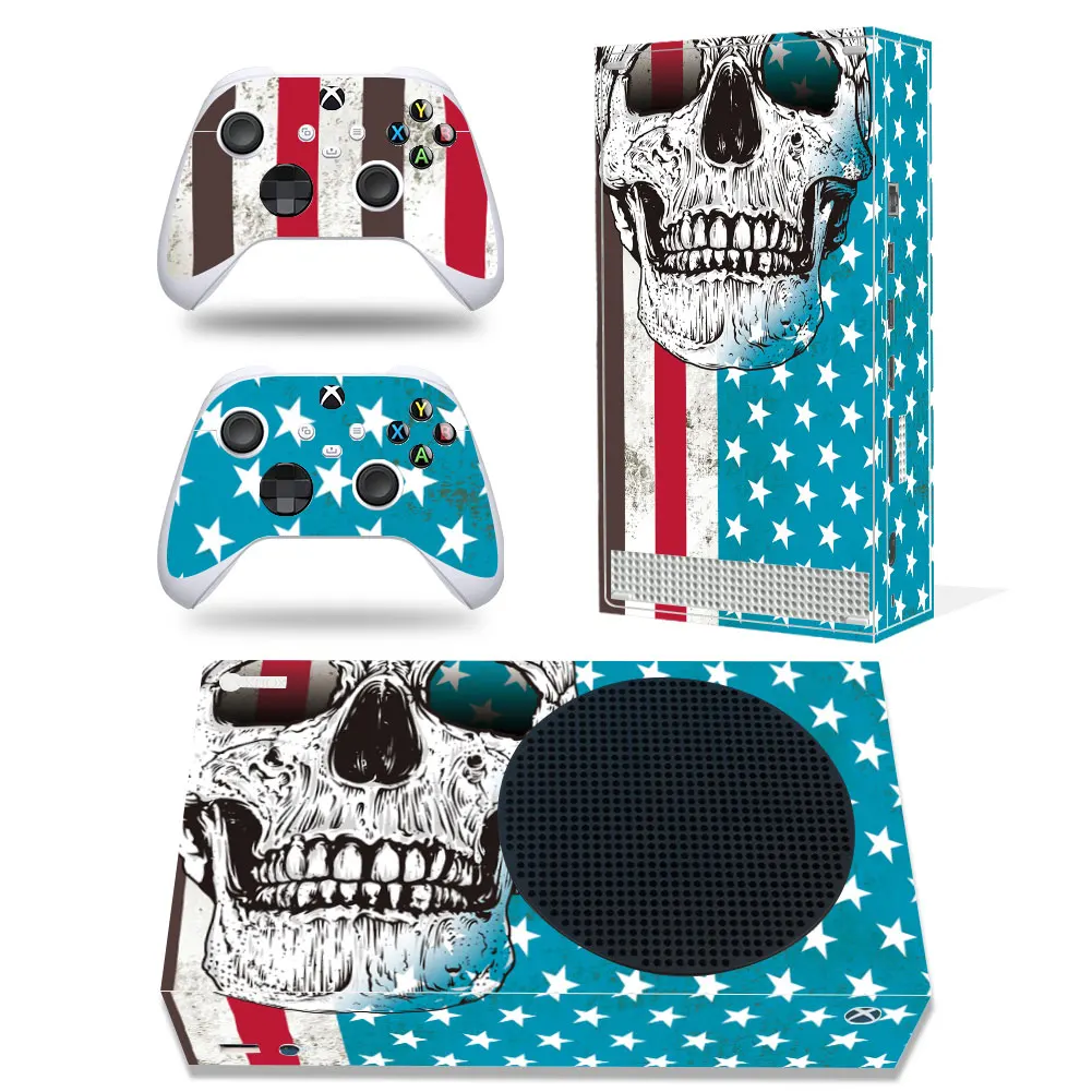 For Xbox Series S Console and 2 Controllers Skin Sticker Protective Vinyl Wrap Cover skull with XSS Skin Customize image